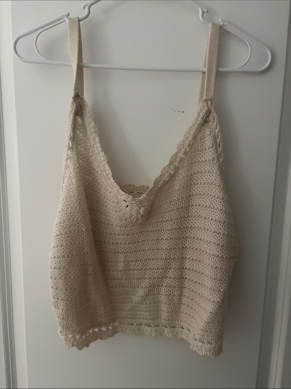 No Boundaries Cream Crochet Knit Camisole